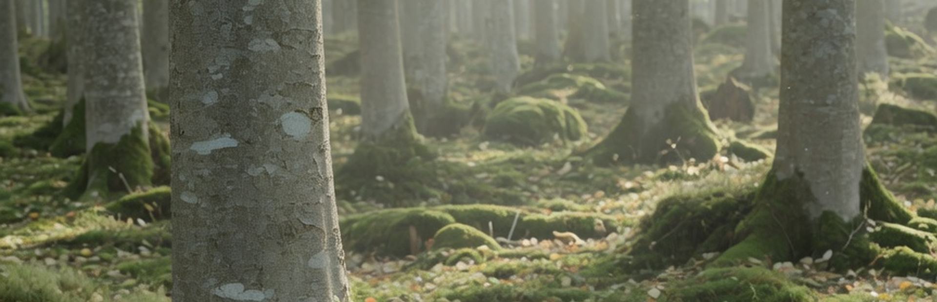 Pădure de fag în lumina dimineții